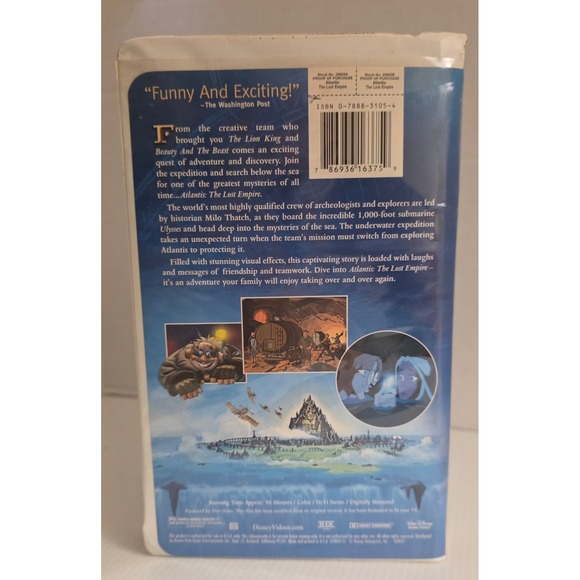 Atlantis The Lost Empire VHS 2002 Disney Clamshell w Original Ads Preowned - Picture 3 of 9